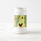 Gustav Klimt Garten mit Hühnern Bierglas (Mittel)