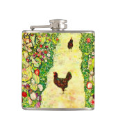 Gustav Klimt Garten mit Hühnern Flachmann (Vorderseite)