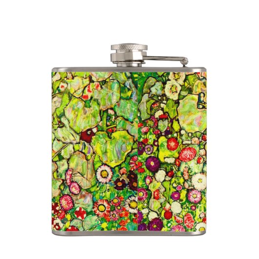 Gustav Klimt Garten mit Hühnern Flachmann (Rückseite)