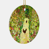 Gustav Klimt Garten mit Hühnern Keramik Ornament (Rechts)