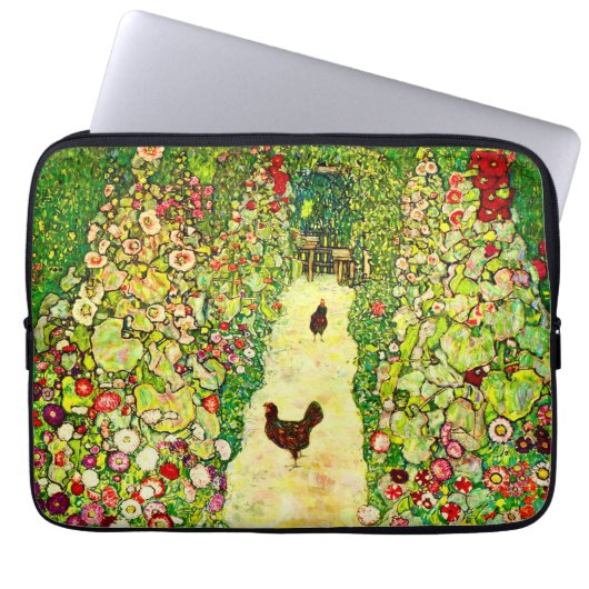 Gustav Klimt Garten mit Hühnern Laptopschutzhülle (Vorderseite)