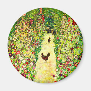 Gustav Klimt Garten mit Hühnern Magnet