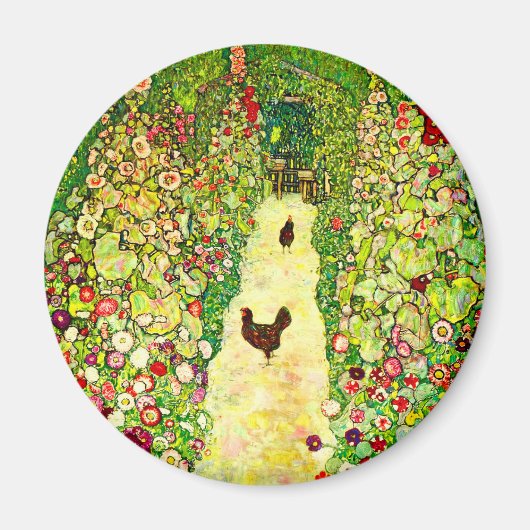 Gustav Klimt Garten mit Hühnern Magnet (Vorne)