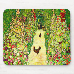 Gustav Klimt Garten mit Hühnern Mousepad