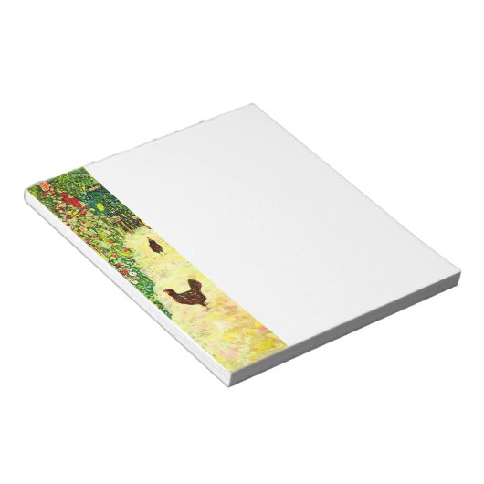 Gustav Klimt Garten mit Hühnern Notizblock (angewinkelt)
