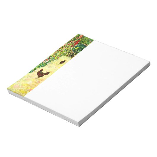 Gustav Klimt Garten mit Hühnern Notizblock (Rotiert)