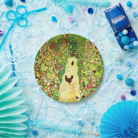 Gustav Klimt Garten mit Hühnern Pappteller (Party)
