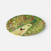Gustav Klimt Garten mit Hühnern Pappteller (Schrägansicht)