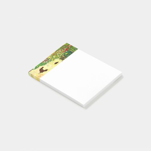 Gustav Klimt Garten mit Hühnern Post-it Klebezettel (angewinkelt)
