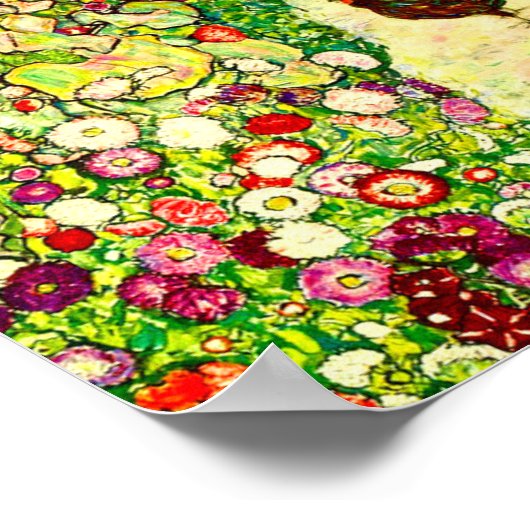 Gustav Klimt Garten mit Hühnern Poster (Ecke)