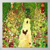 Gustav Klimt Garten mit Hühnern Poster (Vorne)