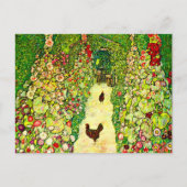 Gustav Klimt Garten mit Hühnern Postkarte (Vorderseite)