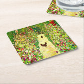 Gustav Klimt Garten mit Hühnern Rechteckiger Pappuntersetzer (angewinkelt)