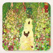 Gustav Klimt Garten mit Hühnern Rechteckiger Pappuntersetzer (Vorderseite)
