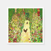 Gustav Klimt Garten mit Hühnern Serviette (Vorderseite)