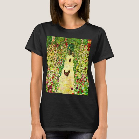 Gustav Klimt Garten mit Hühnern T-Shirt (Vorderseite)
