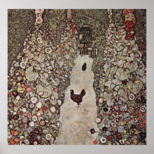 Gustav Klimt - Garten mit Roostern Poster