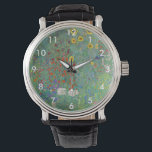 Gustav Klimt - Garten mit Sonnenblumen Armbanduhr<br><div class="desc">Garten mit Sonnenblumen / Bauerngarten mit Sonnenblumen - Gustav Klimt in 1905-1906</div>