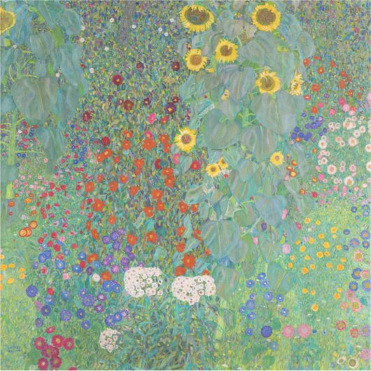 Gustav Klimt - Garten mit Sonnenblumen Aufkleber (Vorderseite)
