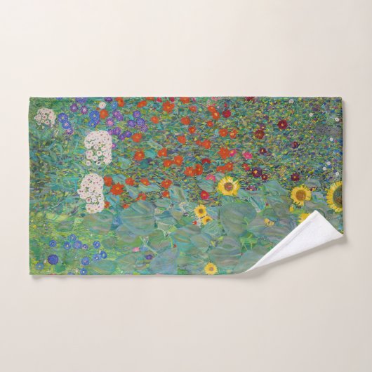 Gustav Klimt - Garten mit Sonnenblumen Badhandtuch Set (Handtuch)