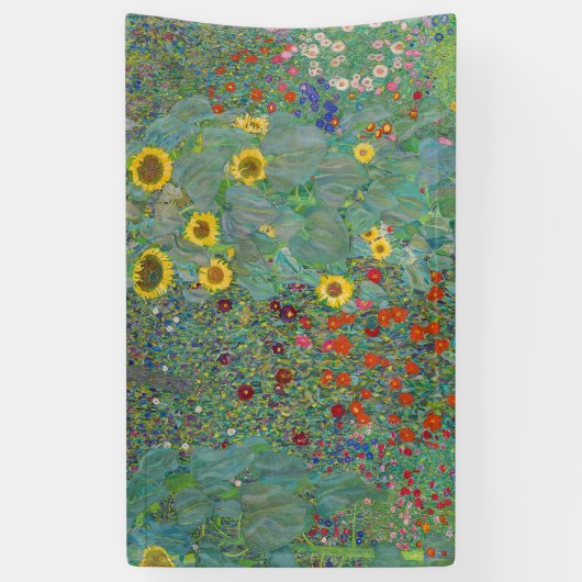 Gustav Klimt - Garten mit Sonnenblumen Banner (Vertikal)