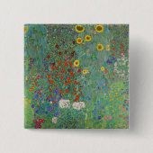 Gustav Klimt - Garten mit Sonnenblumen Button (Vorderseite)