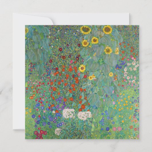 Gustav Klimt - Garten mit Sonnenblumen Dankeskarte (Vorderseite)