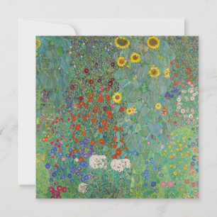 Gustav Klimt - Garten mit Sonnenblumen Dankeskarte
