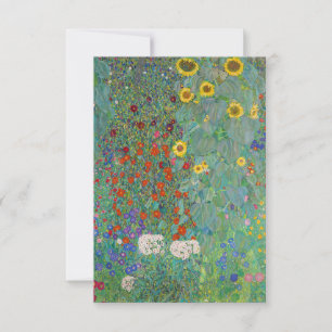 Gustav Klimt - Garten mit Sonnenblumen Dankeskarte
