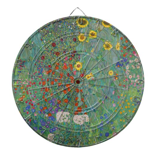 Gustav Klimt - Garten mit Sonnenblumen Dartscheibe (vorne)