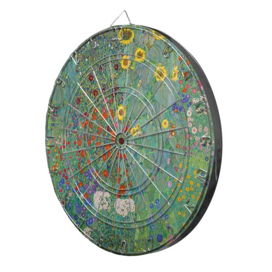 Gustav Klimt - Garten mit Sonnenblumen Dartscheibe (Vorderseite rechts)