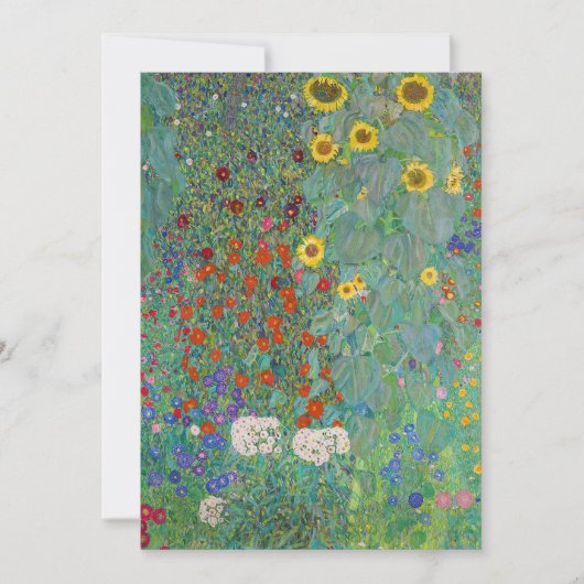 Gustav Klimt - Garten mit Sonnenblumen Einladung (Vorderseite)