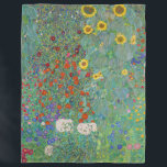 Gustav Klimt - Garten mit Sonnenblumen Fleecedecke<br><div class="desc">Garten mit Sonnenblumen / Bauerngarten mit Sonnenblumen - Gustav Klimt in 1905-1906</div>