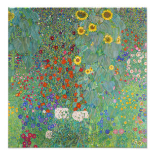 Gustav Klimt - Garten mit Sonnenblumen Fotodruck