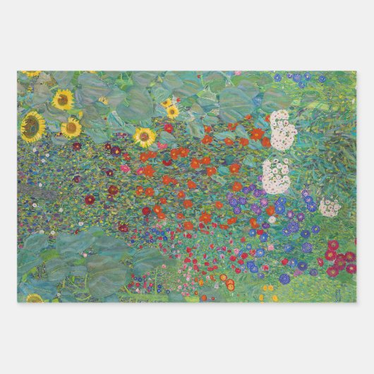 Gustav Klimt - Garten mit Sonnenblumen Geschenkpapier Set (Vorderseite 3)