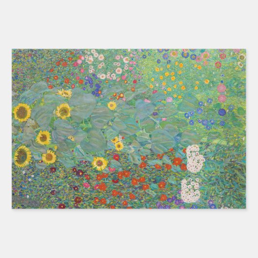Gustav Klimt - Garten mit Sonnenblumen Geschenkpapier Set (Vorderseite 2)