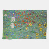 Gustav Klimt - Garten mit Sonnenblumen Geschirrtuch (Horizontal)