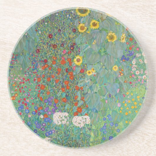 Gustav Klimt - Garten mit Sonnenblumen Getränkeuntersetzer (Vorne)