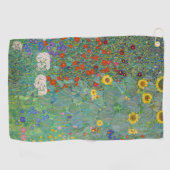 Gustav Klimt - Garten mit Sonnenblumen Golfhandtuch (Horizontal)