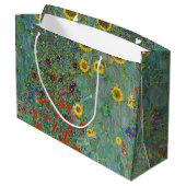 Gustav Klimt - Garten mit Sonnenblumen Große Geschenktüte (Rückseite Schrägansicht)