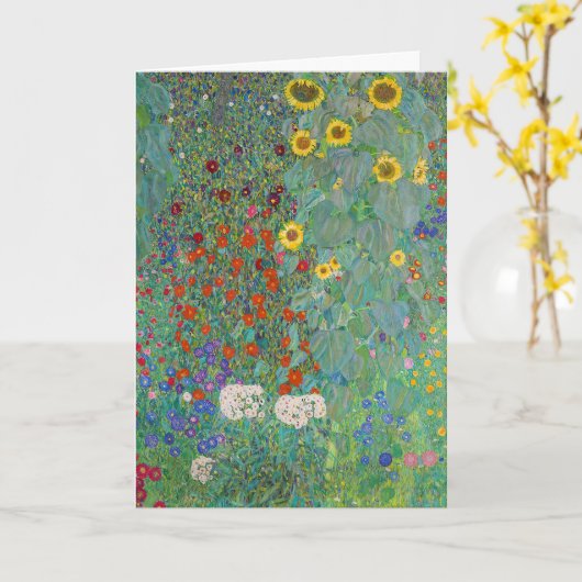 Gustav Klimt - Garten mit Sonnenblumen Karte (Gelbe Blume)
