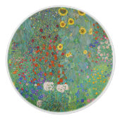 Gustav Klimt - Garten mit Sonnenblumen Keramikknauf (Vorderseite)