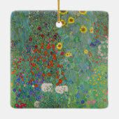 Gustav Klimt - Garten mit Sonnenblumen Keramikornament (Rückseite)
