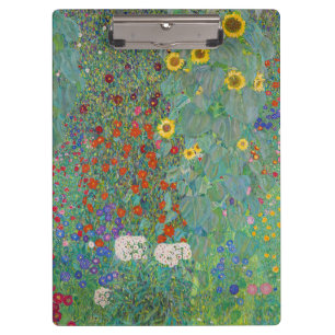 Gustav Klimt - Garten mit Sonnenblumen Klemmbrett