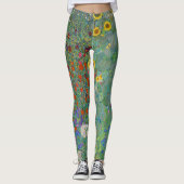 Gustav Klimt - Garten mit Sonnenblumen Leggings (Vorderseite)