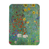 Gustav Klimt - Garten mit Sonnenblumen Magnet (Vertikal)
