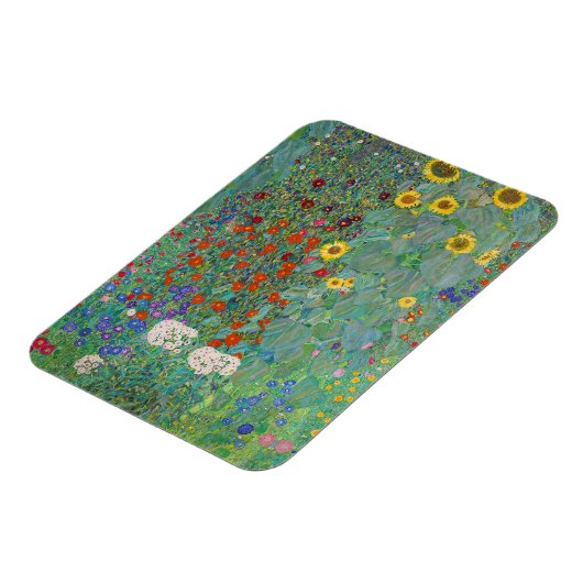 Gustav Klimt - Garten mit Sonnenblumen Magnet (Linke Seite)