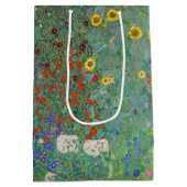 Gustav Klimt - Garten mit Sonnenblumen Mittlere Geschenktüte (Rückseite)