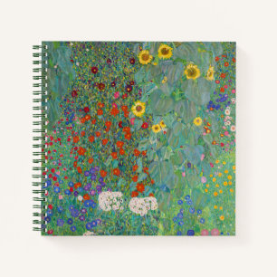 Gustav Klimt - Garten mit Sonnenblumen Notizblock