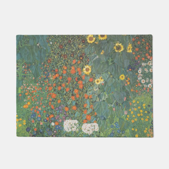 Gustav Klimt Garten mit Sonnenblumen Original Fußmatte (Vorderseite)